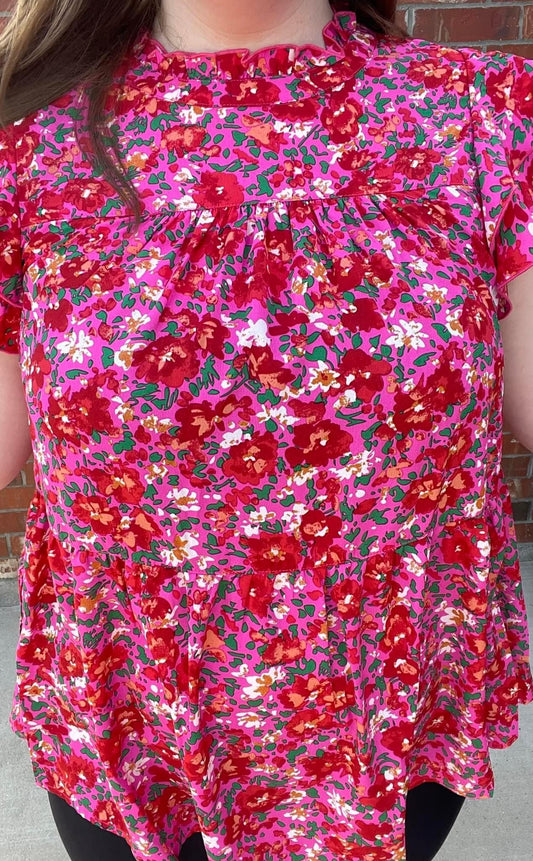 Floral Peplum Tank Top